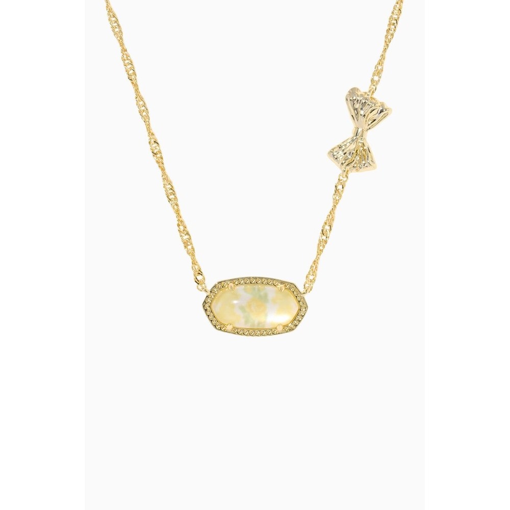Kendra Scott x LoveShackFancy Bow Gold Pendant Necklace / with Dustbag / NWT